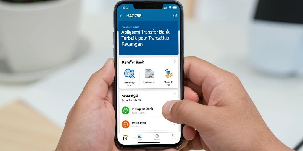 Tampilan antarmuka HAO788 yang modern dan intuitif untuk Transfer Bank.