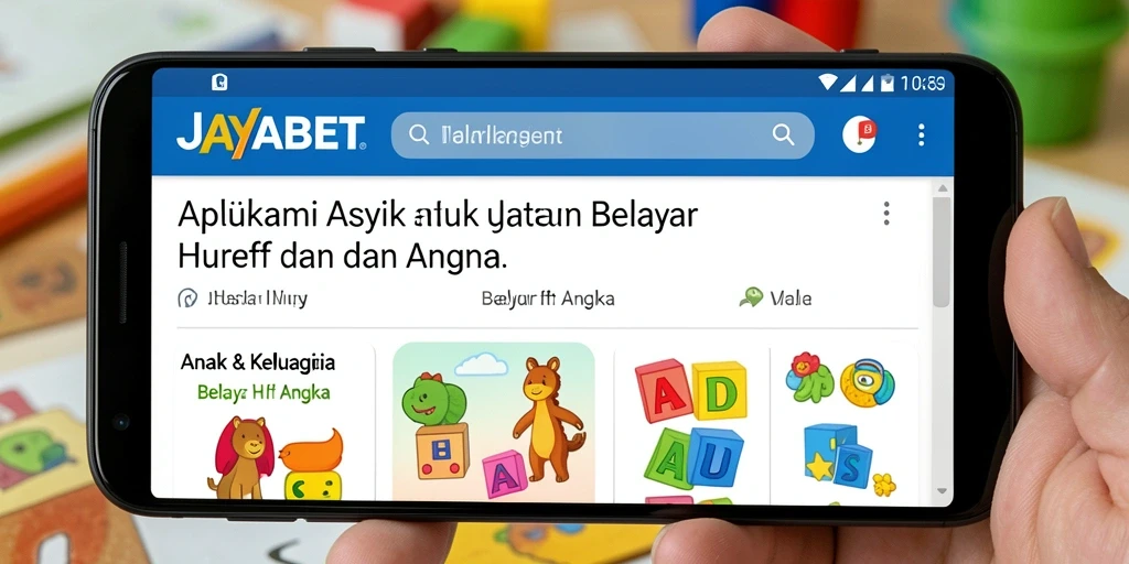 Antarmuka aplikasi JAYABET dengan permainan huruf dan angka.