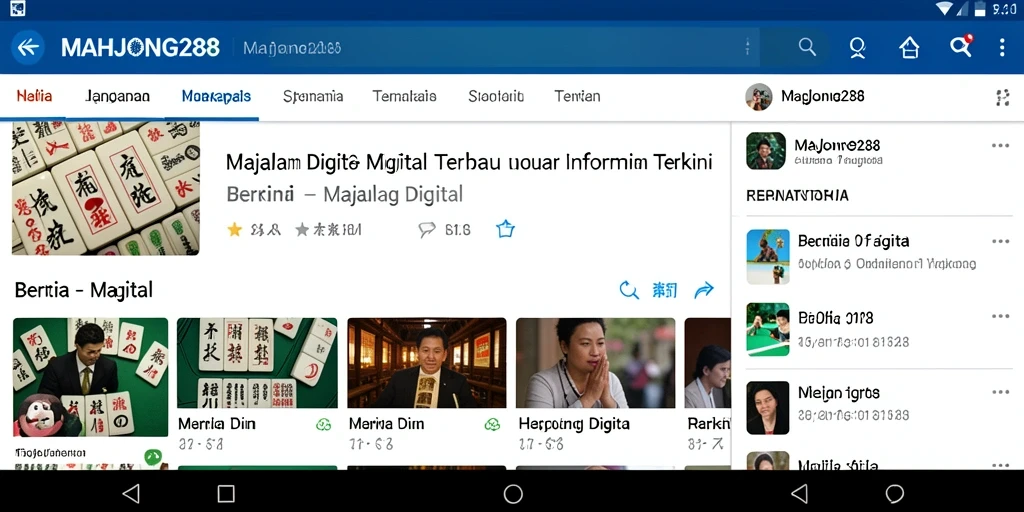 Tampilan antarmuka aplikasi Majalah Digital MAHJONG288 yang menarik.