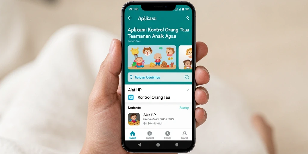 Tampilan antarmuka MG108 yang ramah pengguna untuk kontrol orang tua.