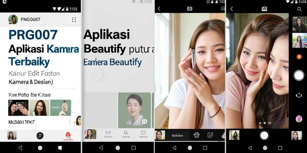 Screenshot PRG007 menampilkan antarmuka intuitif dan fungsi Kamera Beautify.
