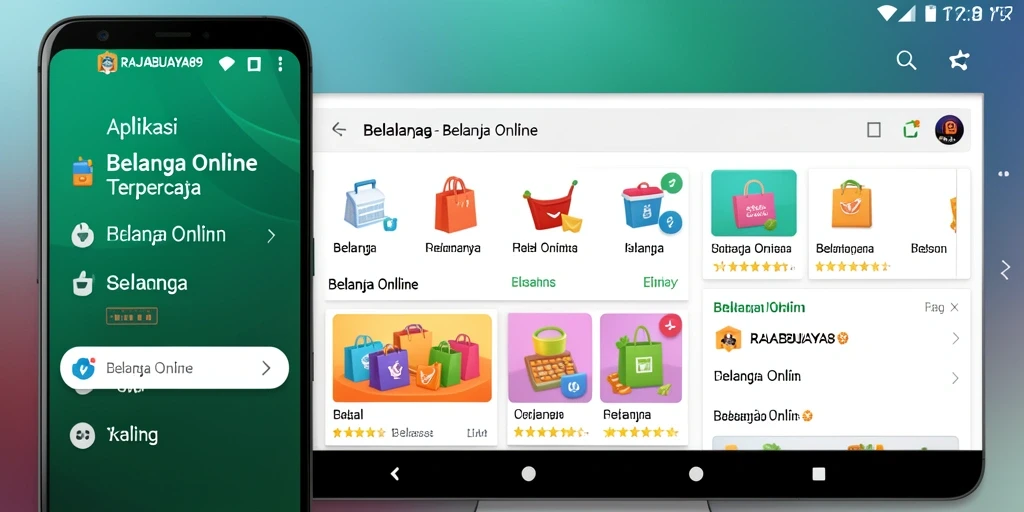 Antarmuka aplikasi RAJABUAYA89 untuk belanja online yang mudah digunakan.