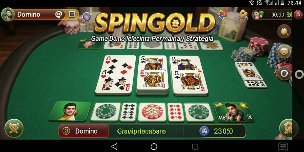 Antarmuka SPINGOLD yang menawan dan interaktif untuk game Domino.