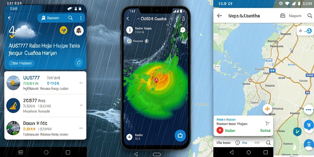 Tampilan antarmuka UUS777 dengan fitur Radar Hujan yang interaktif.