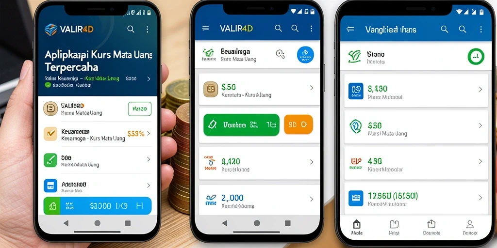 Tampilan antarmuka VALIR4D yang modern dan fungsional untuk Kurs Mata Uang.